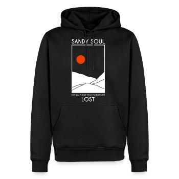Sand Deserts / Sand Dunes with Red Sun - Men's Premium Hoodie - black - Front - Nico (187cm) & Julia (174cm)