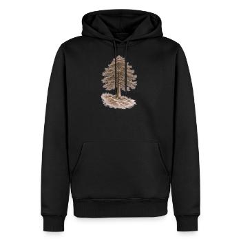 Majestic Pine Tree – Monochrome Nature - Men's Premium Hoodie - black - Front - Nico (187cm) & Julia (174cm)