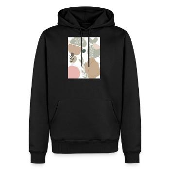 Abstraction botanique pastel - Molleton à capuche Premium pour homme - noir - Devant - Nico (187cm) & Julia (174cm)
