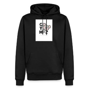 Gym Mouse Peek Graphic - Men's Premium Hoodie - black - Front - Nico (187cm) & Julia (174cm)