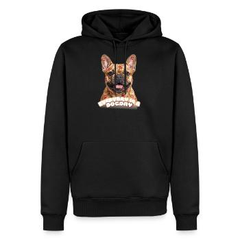 French Bulldog Kisses - Men's Premium Hoodie - black - Front - Nico (187cm) & Julia (174cm)