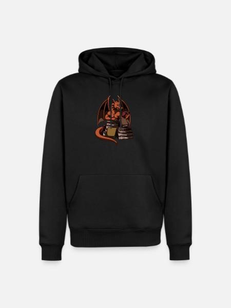 Dragon Reading Magic Dungeon - Men's Premium Hoodie - black