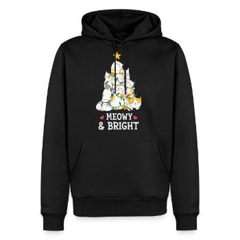 Meowy Bright - Men's Premium Hoodie - black - Front - Nico (187cm) & Julia (174cm)