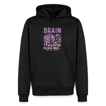 Brain Restarting Funny Person Gift - Men's Premium Hoodie - black - Front - Nico (187cm) & Julia (174cm)