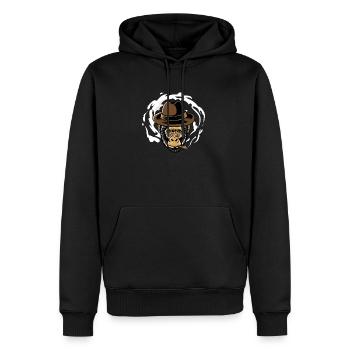 Smoking Gorilla Smoker Gift - Men's Premium Hoodie - black - Front - Nico (187cm) & Julia (174cm)