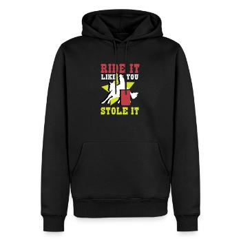 Stole it Equestrian Gift - Men's Premium Hoodie - black - Front - Nico (187cm) & Julia (174cm)