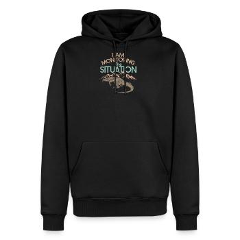 I Am Monitoring The Situation - Men's Premium Hoodie - black - Front - Nico (187cm) & Julia (174cm)