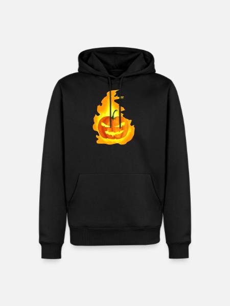 Fiery Pumpkin Jackolantern - Men's Premium Hoodie - black