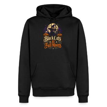 Black Cats & Full Moons Tshirt - Men's Premium Hoodie - black - Front - Nico (187cm) & Julia (174cm)