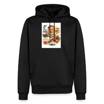 Literary Adventurer Portrait - Men's Premium Hoodie - black - Front - Nico (187cm) & Julia (174cm)