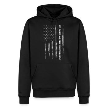 Red, White And Blue Drinking Crew - Men's Premium Hoodie - black - Front - Nico (187cm) & Julia (174cm)