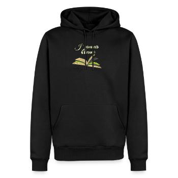 I would like to advance - Men's Premium Hoodie - black - Front - Nico (187cm) & Julia (174cm)