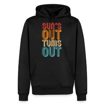 Sun s Out Tums Out - Men's Premium Hoodie - black - Front - Nico (187cm) & Julia (174cm)