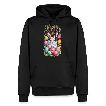 a charming easter greeting - Men's Premium Hoodie - black - Front - Nico (187cm) & Julia (174cm)