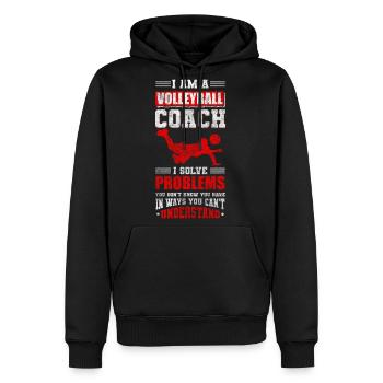 Volleyball Match - Men's Premium Hoodie - black - Front - Nico (187cm) & Julia (174cm)
