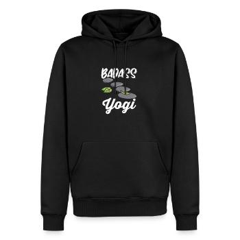 Badass Yogi - Men's Premium Hoodie - black - Front - Nico (187cm) & Julia (174cm)