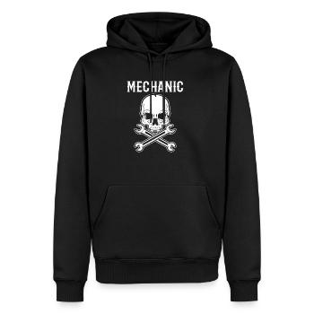 Skull Mechanic Repairman Gift - Men's Premium Hoodie - black - Front - Nico (187cm) & Julia (174cm)