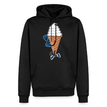 Funny Boxing Sports Ice Cream Cone Cartoon - Men's Premium Hoodie - black - Front - Nico (187cm) & Julia (174cm)