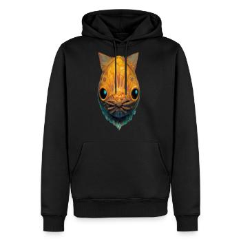 Cat face with fish body - Men's Premium Hoodie - black - Front - Nico (187cm) & Julia (174cm)