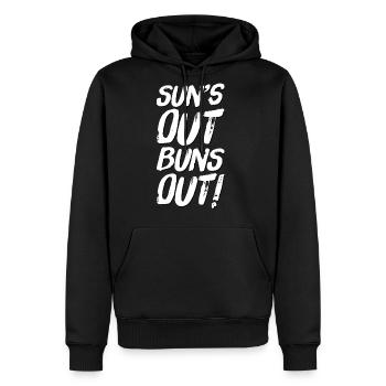 Sun s Out Buns Out - Men's Premium Hoodie - black - Front - Nico (187cm) & Julia (174cm)