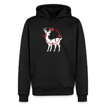 Deer Target Huntsman Gift - Men's Premium Hoodie - black - Front - Nico (187cm) & Julia (174cm)