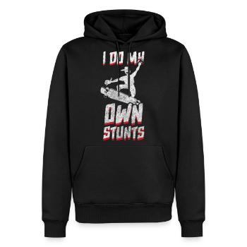 Longboarding Longboarder Hobby Sk8 - Men's Premium Hoodie - black - Front - Nico (187cm) & Julia (174cm)