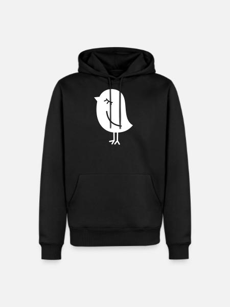 Cute Sparrow Chick – Tweeting Birdie - Men's Premium Hoodie - black