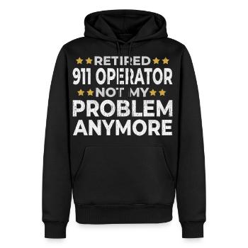 Retired 911 Operator Retirement Funny Gift - Men's Premium Hoodie - black - Front - Nico (187cm) & Julia (174cm)
