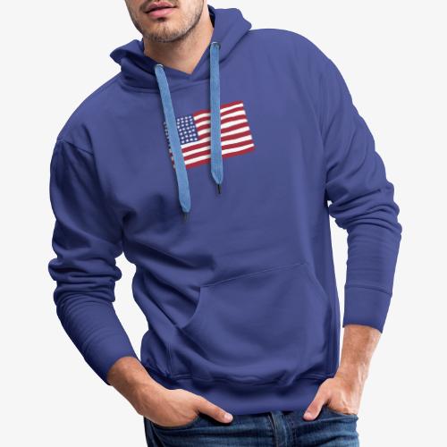 USA wavy flag - Men's Premium Hoodie