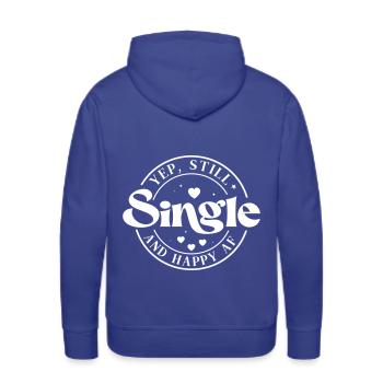 Single - Men's Premium Hoodie - royal blue - Back - Liam (192cm)
