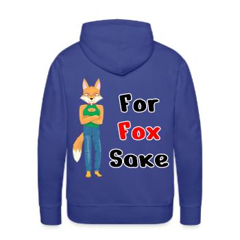 For Fox Sake - Men's Premium Hoodie - royal blue - Back - Liam (192cm)