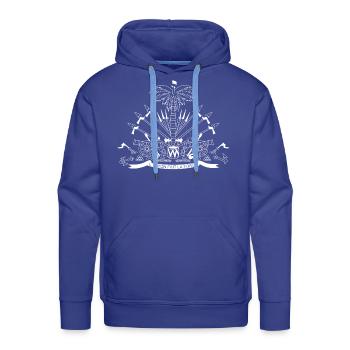 Haiti Coat of Arms - Men's Premium Hoodie - royal blue - Front - Liam (192cm)