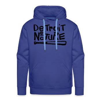 Detroit By Nature - Men's Premium Hoodie - royal blue - Front - Liam (192cm)