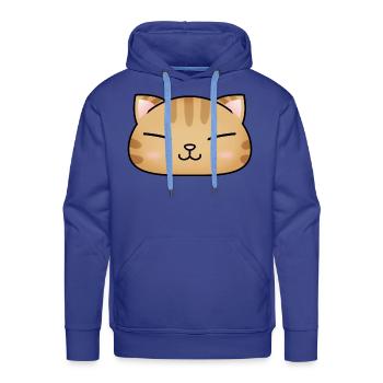 Cute Orange Cat Face - Men's Premium Hoodie - royal blue - Front - Liam (192cm)