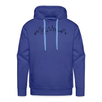 silhouette line city metropolis silhouette outline - Men's Premium Hoodie - royal blue - Front - Liam (192cm)