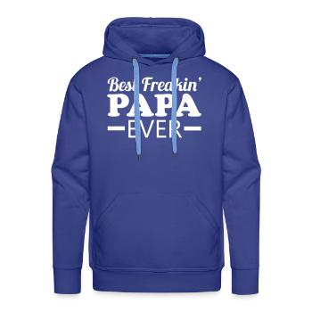 Papa - Men's Premium Hoodie - royal blue - Front - Liam (192cm)