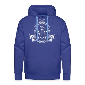 ALPHA & OMEGA - Men's Premium Hoodie - royal blue - Front - Liam (192cm)