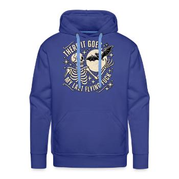 Funny Dark Retro Bat Moon Halloween T-Shirt - Men's Premium Hoodie - royal blue - Front - Liam (192cm)