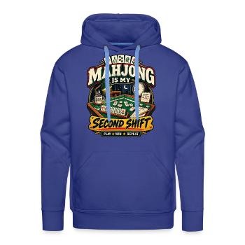 Mahjong Is My Second Shift Funny Mahjong Player - Men's Premium Hoodie - royal blue - Front - Liam (192cm)