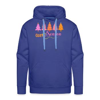 Cozy Season Christmas Trees Graphic - Men's Premium Hoodie - royal blue - Front - Liam (192cm)