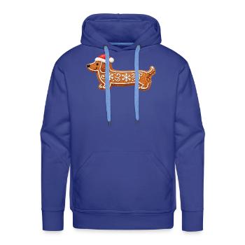 Dachshund Christmas Gingerbread Cookie Weiner Dog  - Men's Premium Hoodie - royal blue - Front - Liam (192cm)
