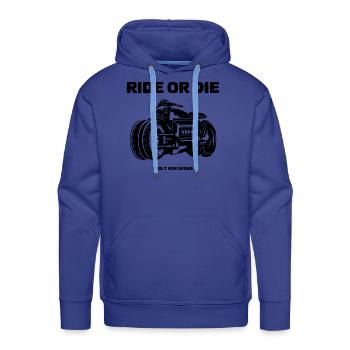 Ride Or Die - Men's Premium Hoodie - royal blue - Front - Liam (192cm)