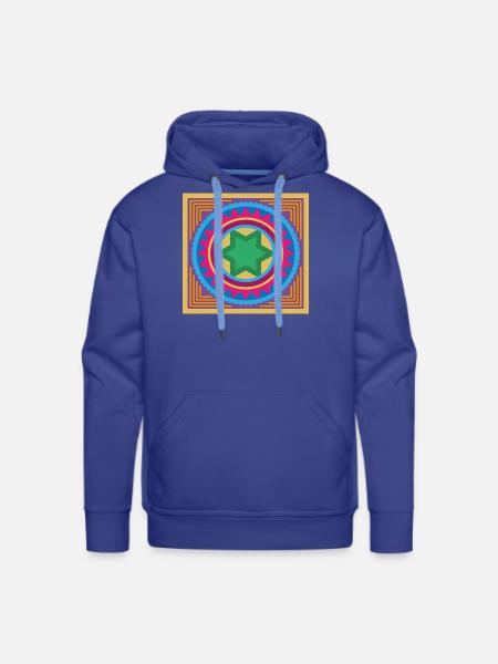 Vibrant Star Mandala Burst - Men's Premium Hoodie - royal blue