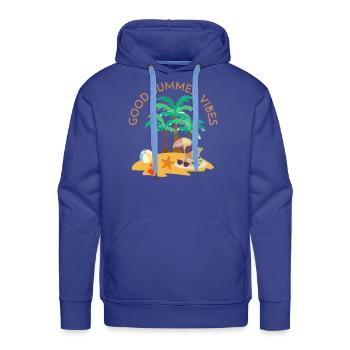 Summer Bliss - Men's Premium Hoodie - royal blue - Front - Liam (192cm)