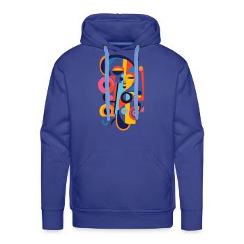 Le cubisme réinventé numériquement L’abstraction géométrique - Molleton à capuche Premium pour homme - bleu royal - Devant - Liam (192cm)