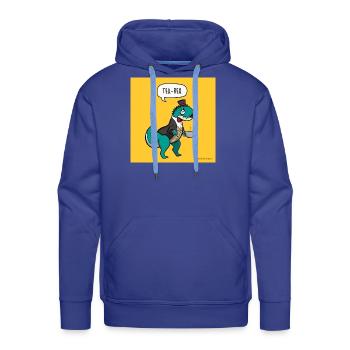 Tea Rex Gentle Dino Tee - Men's Premium Hoodie - royal blue - Front - Liam (192cm)