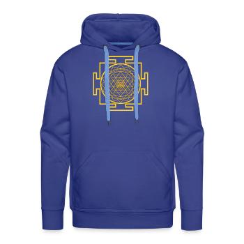 Golden Yantra Mandala - Men's Premium Hoodie - royal blue - Front - Liam (192cm)