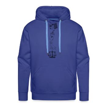 books and coffee and dogs and social justice2 - Men's Premium Hoodie - royal blue - Front - Liam (192cm)