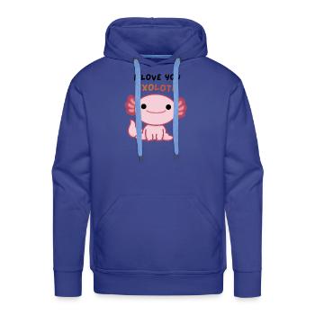 I Love You Axolotl Cute Animal Pun - Men's Premium Hoodie - royal blue - Front - Liam (192cm)