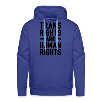 Trans Rights Are Human Rights - Men's Premium Hoodie - royal blue - Front - Liam (192cm)